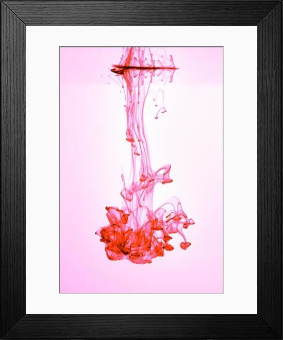 Framed Print : Red ink dripping into water, 10 / 2 / 2013