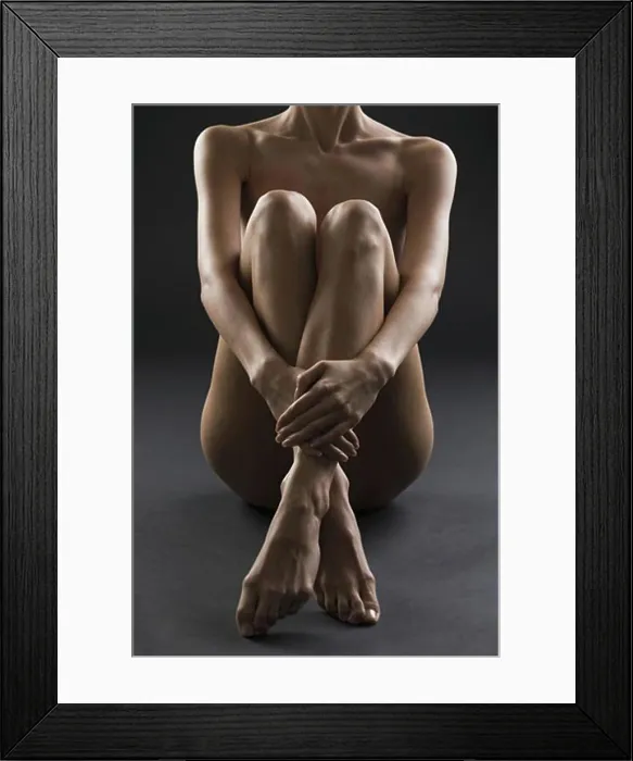 Framed Print : Nude female with legs crossed Framed Print : Nude female with legs crossed