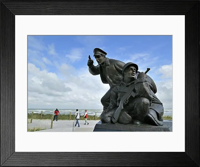 Framed Print : The WW2 US Navy D-Day Monument near the Utah Beach Landing Museum at Sainte-Marie-du-Mont, Normandy, France, Europe