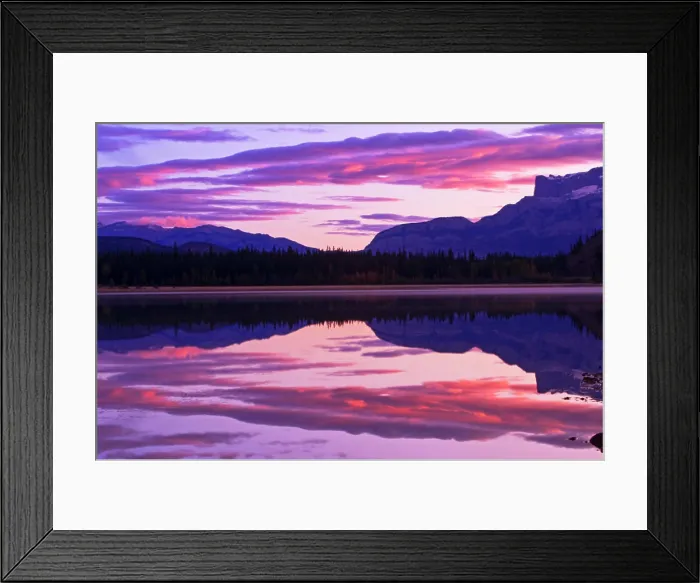 Framed Print : Clouds reflecting in Jasper Lake at dawn, Canadian Rockies, Jasper National Park, Alberta, Canada Framed Print : Clouds reflecting in Jasper Lake at dawn, Canadian Rockies, Jasper National Park, Alberta, Canada