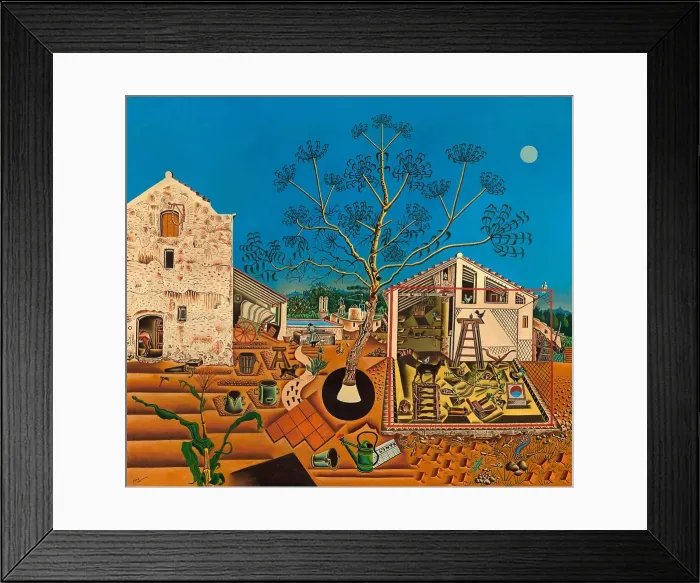 Framed Print : The Farm, Joan Miro, 1921-22 painting