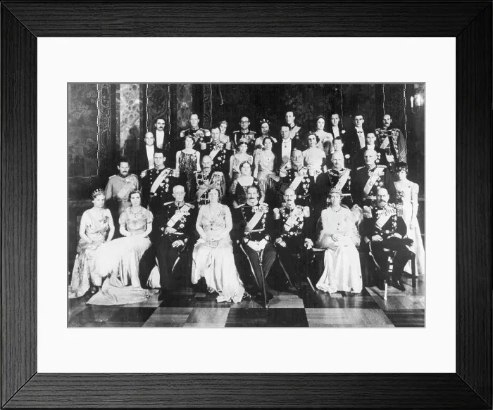Framed Print : Photo Shows:- The official picture of the three Royal Families taken at Christiansborgs Castle