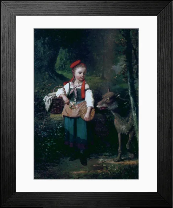 Framed Print : Little Red Riding Hood Louis-Simon Cabaillot-Lassalle (1810-1870 / French)