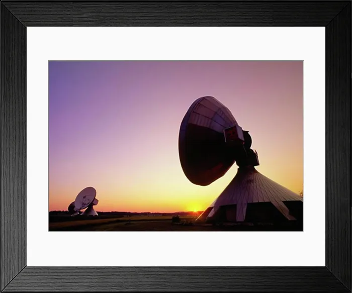 Framed Print : Satellite communication station, Raisting, Germany