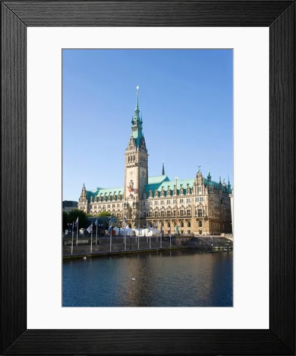 Framed Print : View to the guildhall in the sunlight, Hamburg, Germany Framed Print : View to the guildhall in the sunlight, Hamburg, Germany