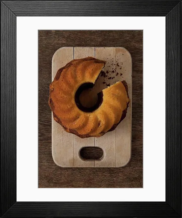 Framed Print : Gugelhupf cake or bundt cake with crumbs Framed Print : Gugelhupf cake or bundt cake with crumbs