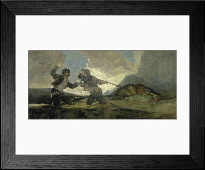 Framed Print : Fight with Cudgels 1820-23 Francisco Goya y Lucientes (1746-1828 / Spanish) Museo del Prado, Madrid Framed Print : Fight with Cudgels 1820-23 Francisco Goya y Lucientes (1746-1828 / Spanish) Museo del Prado, Madrid