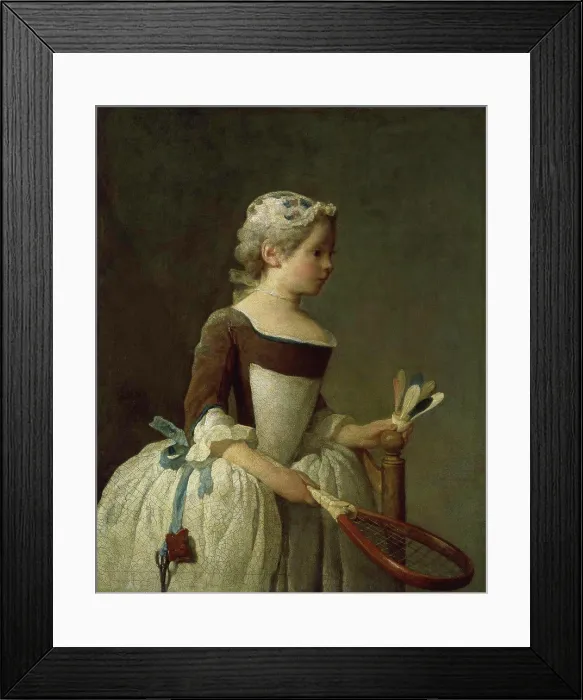 Framed Print : Girl with Racket and Shuttlecock 1740 Jean-Siméon Chardin (1699-1779 French) Galleria degli Uffizi, Florence Framed Print : Girl with Racket and Shuttlecock 1740 Jean-Siméon Chardin (1699-1779 French) Galleria degli Uffizi, Florence