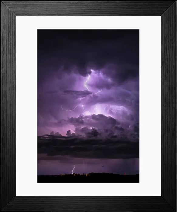 Framed Print : Storm with triple layer lightning over rural southern Manitoba Canada Framed Print : Storm with triple layer lightning over rural southern Manitoba Canada