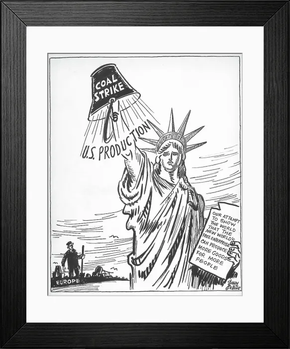 Framed Print : Cartoon - Dimout. John Collins (1917-2007) Framed Print : Cartoon - Dimout. John Collins (1917-2007)