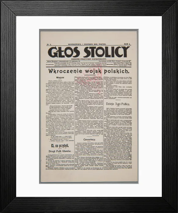 Framed Print : Voice of the capital, R. 1: 1916, No. 3 (December 1), p. 1 Reproduction Brzezki, Józef