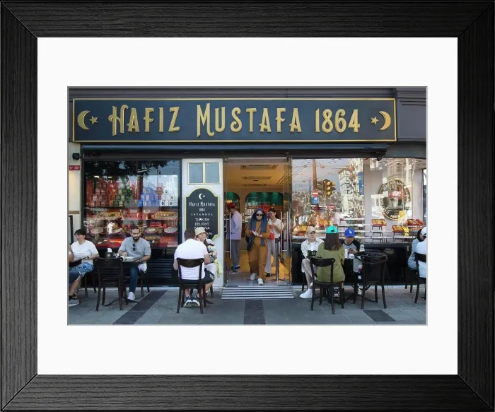 Framed Print : Turkey, , travel, pastry shop, Europe, people, street scene, Istanbul