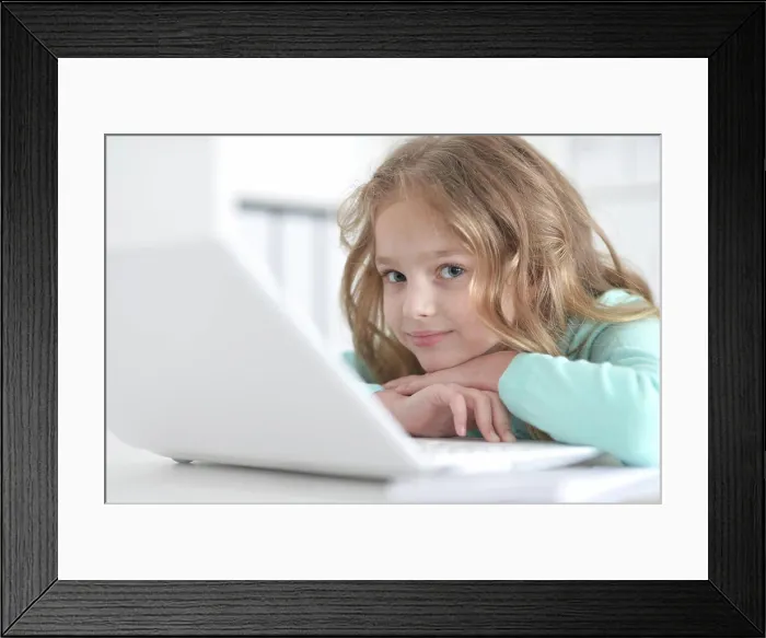 Framed Print : Cute and happy little girl children using laptop computer Cute and happy little girl children using laptop computer Framed Print : Cute and happy little girl children using laptop computer Cute and happy little girl children using laptop computer