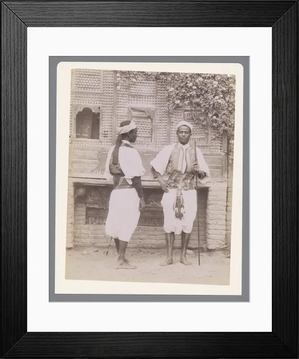 Framed Print : Double portrait of two unknown Egyptian soldiers (Séis)