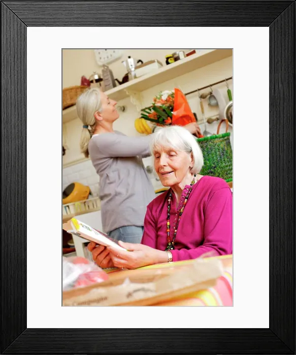 Framed Print : 80 years old woman at home Framed Print : 80 years old woman at home