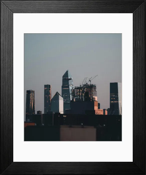 Framed Print : view of the city skyline New York beautiful cute construction Framed Print : view of the city skyline New York beautiful cute construction