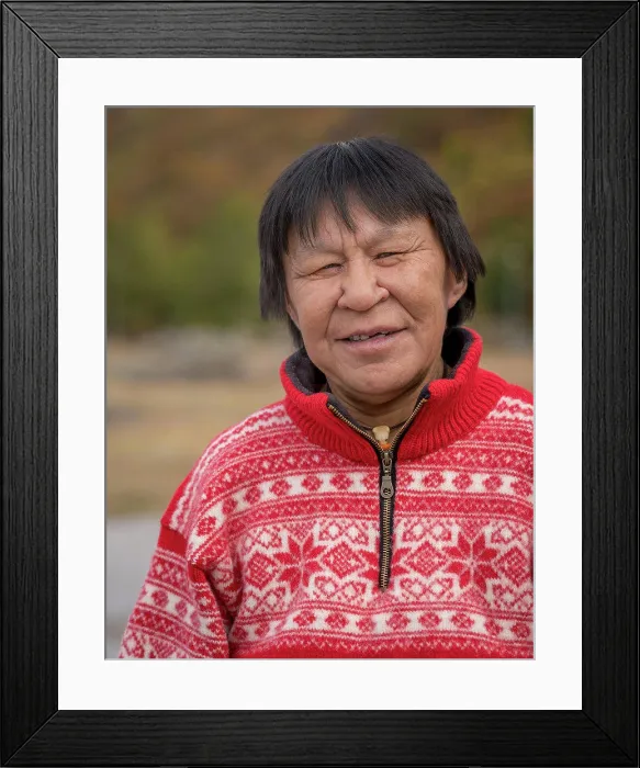 Framed Print : Female portrait, Narsasuaq, South Greenland Framed Print : Female portrait, Narsasuaq, South Greenland