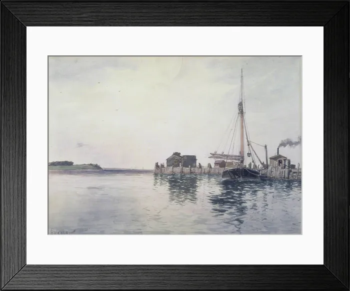 Framed Print : Harbor Alfred Thompson Bricher (American, 1837-1908). Harbor, late 1880's. Watercolor American Art late 1880's Framed Print : Harbor Alfred Thompson Bricher (American, 1837-1908). Harbor, late 1880's. Watercolor American Art late 1880's