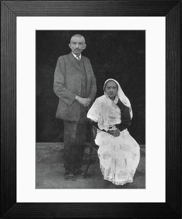 Framed Print : Kasturba and Mahatma Gandhi at Johannesburg Framed Print : Kasturba and Mahatma Gandhi at Johannesburg