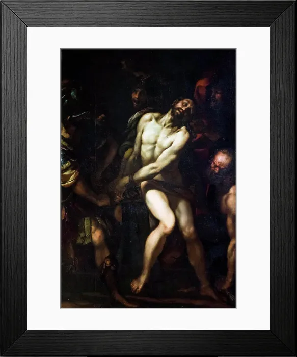 Framed Print : The Scourging of Christ; about 1618 Oil on canvas Giulio Cesare Procaccini Italian Milan; 1574-1625