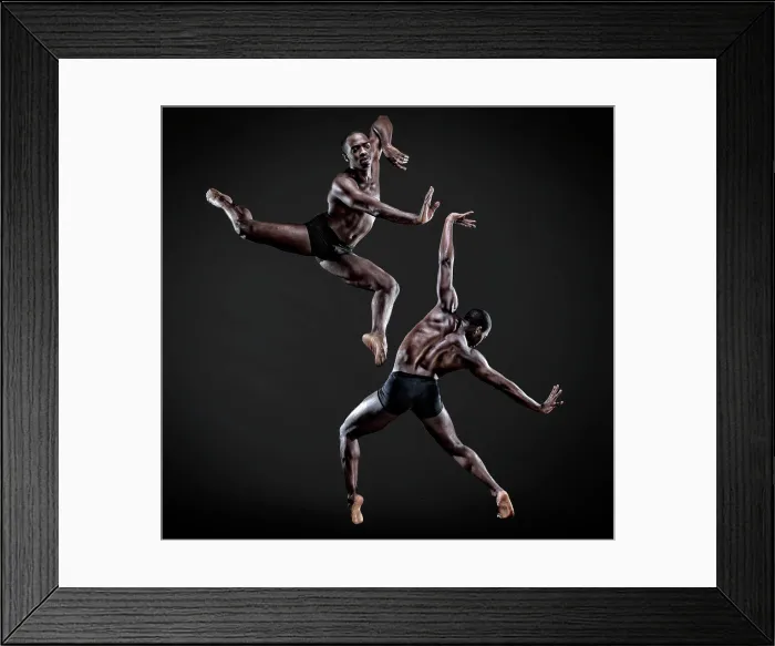 Framed Print : Lloyd Boyd dancing against a dark background. Bodies in Action