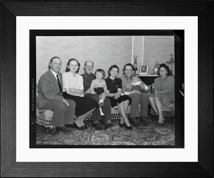 Framed Print : Group, . Samuel Chamberlain Photograph Negatives Collection