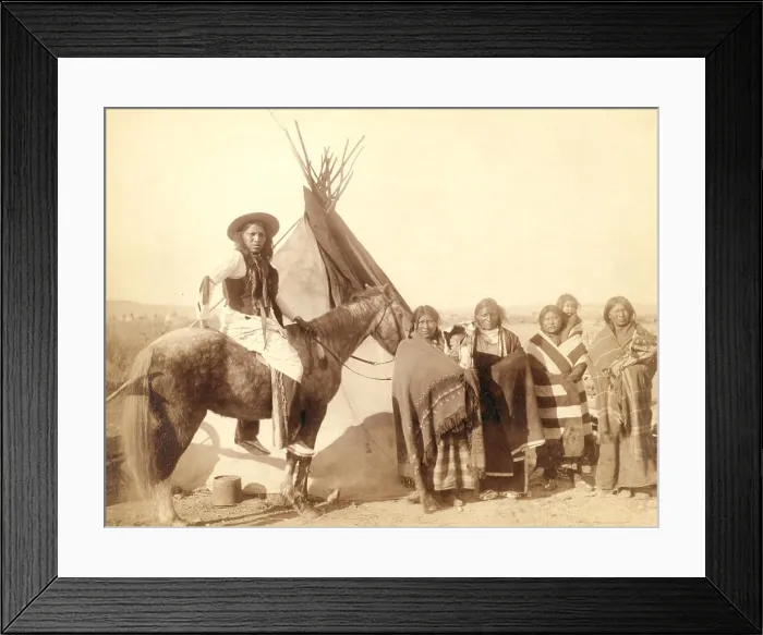 Framed Print : Four Lakota women standing, three holding infants in cradleboards Framed Print : Four Lakota women standing, three holding infants in cradleboards