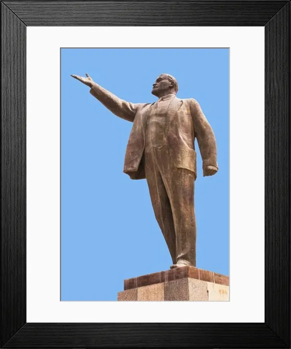 Framed Print : Low angle view of statue of Lenin, Baikonur, Kazakhstan Framed Print : Low angle view of statue of Lenin, Baikonur, Kazakhstan