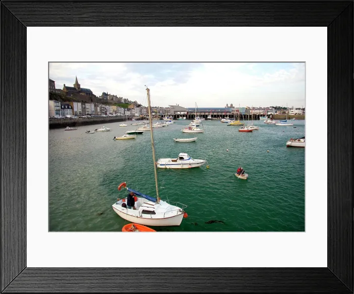 Framed Print : High tide at The Harbor of Granville, a coastal commune in the department of Manche, France Framed Print : High tide at The Harbor of Granville, a coastal commune in the department of Manche, France