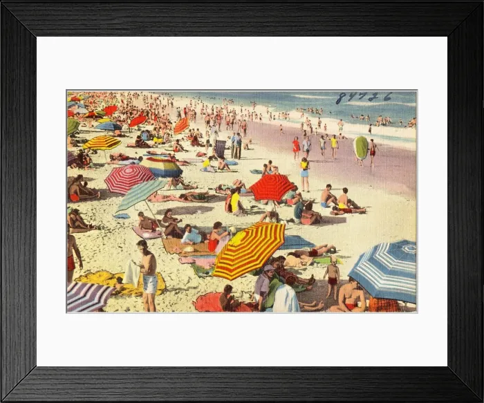 Framed Print : Enjoying the sun and bathing along South Carolina's beautiful ocean stand
