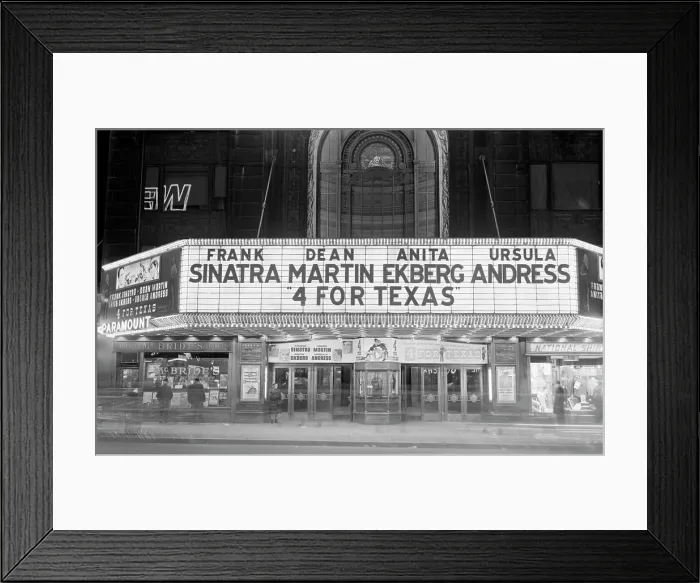 Framed Print : Facade of a movie theater, Paramount Theater, New York City, USA