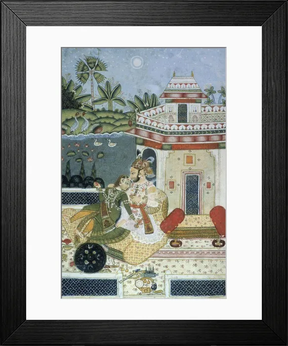 Framed Print : A Rajput Prince & His Mistress ca.1780 Indian Art Private Collection Framed Print : A Rajput Prince & His Mistress ca.1780 Indian Art Private Collection