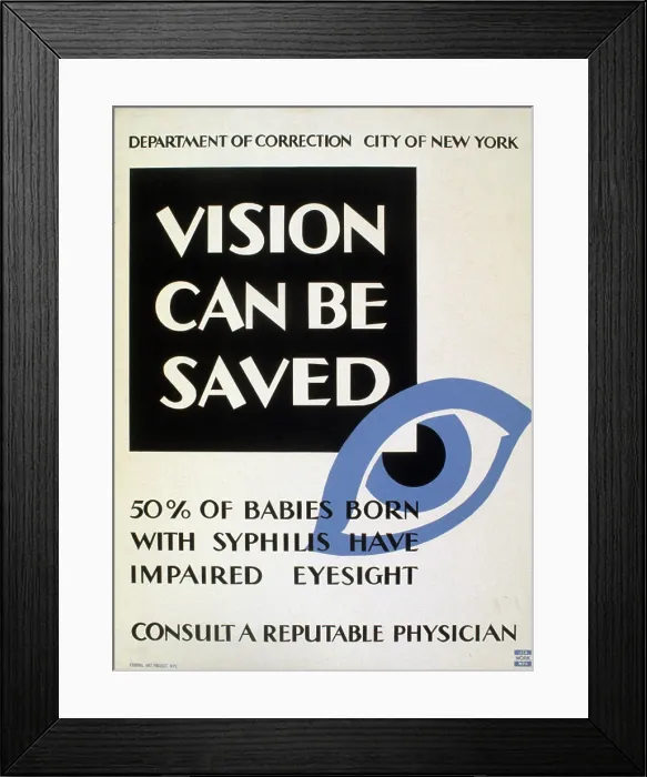 Framed Print : Vision can be saved 50% of babies born with syphilis have impaired eyesight