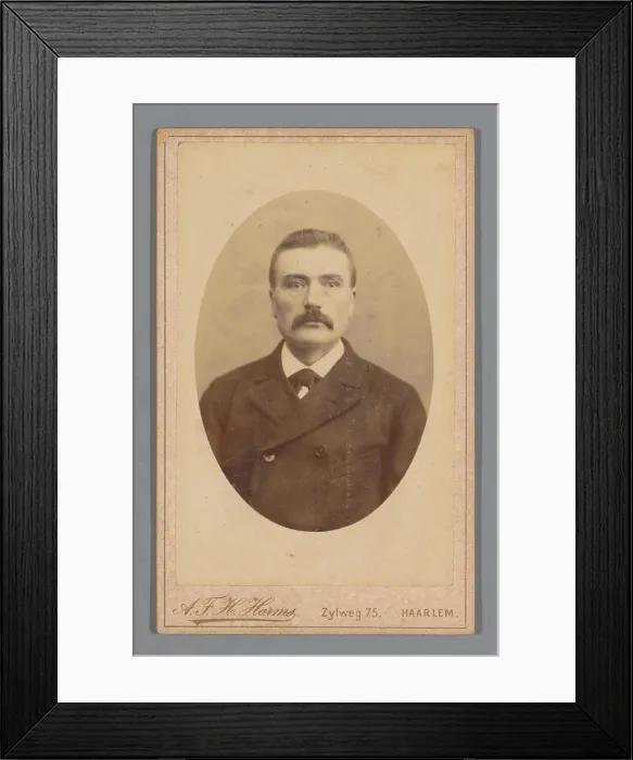 Framed Print : Portrait of an unknown man, August Ferdinand Heinrich Harms
