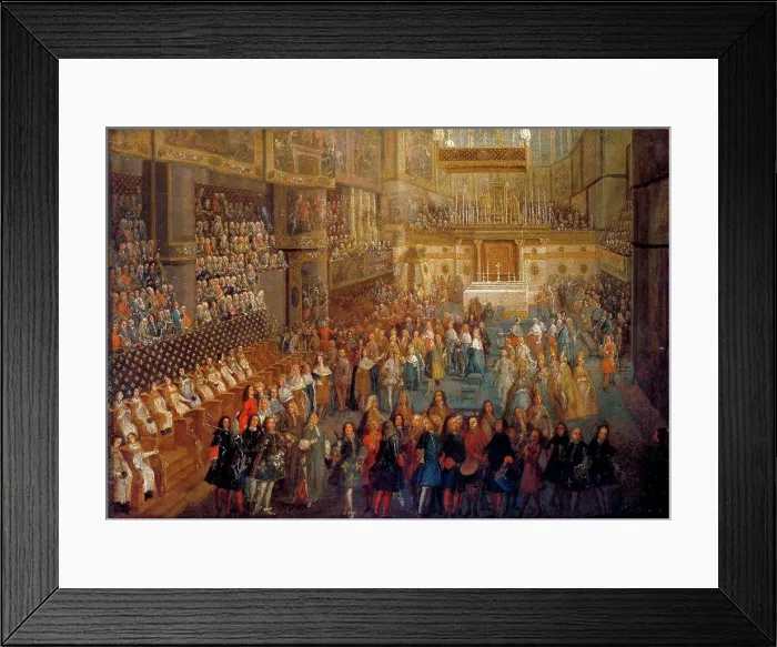 Framed Print : The coronation of Louis XV in the Rheims Cathedral