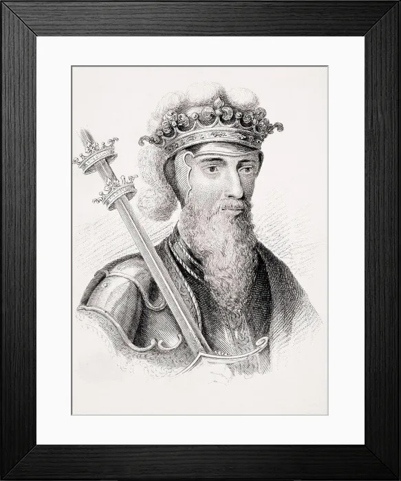Framed Print : Edward III 1312-1377 King of England From Old England's Worthies by Lord Brougham