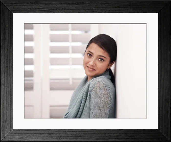 Framed Print : Woman, portrait and smile in a new home on the floor and carpet relax in the morning Framed Print : Woman, portrait and smile in a new home on the floor and carpet relax in the morning