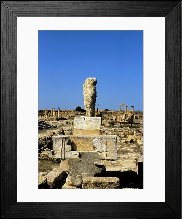 Framed Print : libya, near benghazi, cyrene, agora, statue