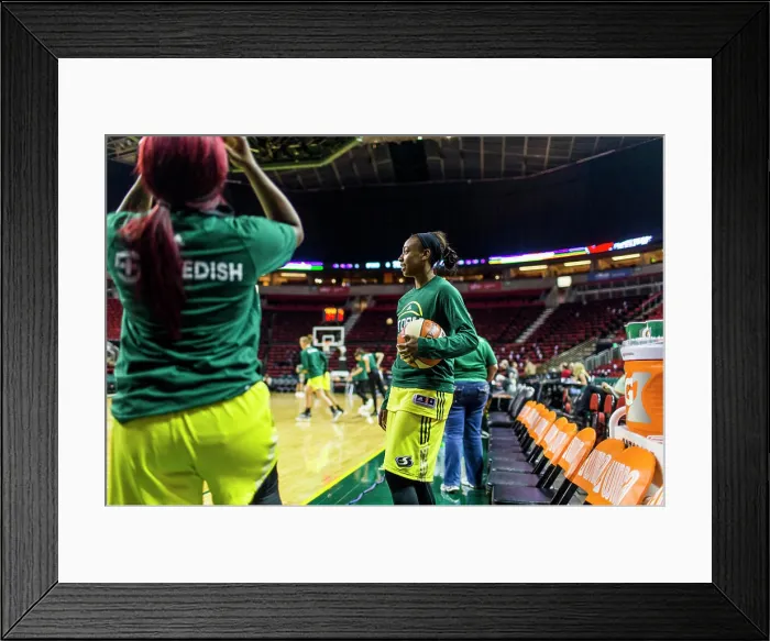 Framed Print : Female basketball players warming up before game, Seattle, Washington, USA Framed Print : Female basketball players warming up before game, Seattle, Washington, USA