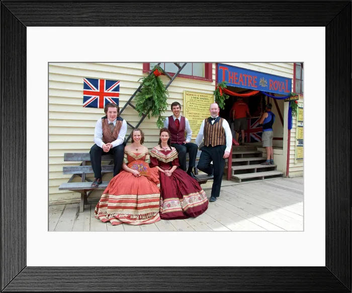 Framed Print : Barkerville Historic Town: Theatre Royal cast in front of Theatre Royal (MR) Framed Print : Barkerville Historic Town: Theatre Royal cast in front of Theatre Royal (MR)
