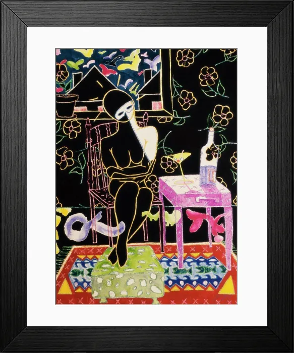 Framed Print : Woman With Mask 1998 Erik Slutsky (20th C. Canadian) Watcol, Gouach Paper Private Collection Framed Print : Woman With Mask 1998 Erik Slutsky (20th C. Canadian) Watcol, Gouach Paper Private Collection