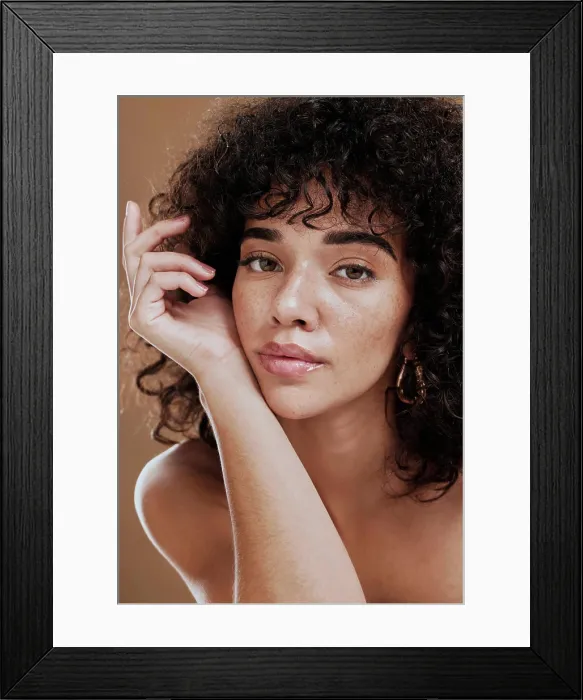 Framed Print : Skincare, hair care and face of woman with beauty Framed Print : Skincare, hair care and face of woman with beauty
