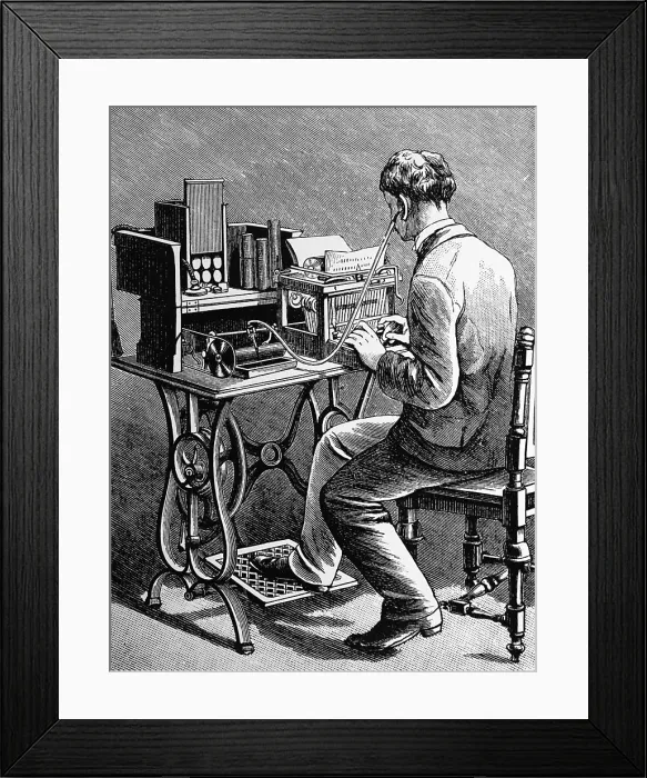 Framed Print : Audio-typing from a wax cylinder made on a Bell & Tainter Graphophone Framed Print : Audio-typing from a wax cylinder made on a Bell & Tainter Graphophone