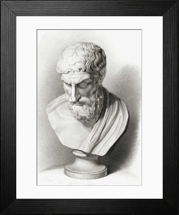 Framed Print : Epicurus, 341-270 BC. Ancient Greek philosopher and founder of the school of philosophy called Epicureanism Framed Print : Epicurus, 341-270 BC. Ancient Greek philosopher and founder of the school of philosophy called Epicureanism