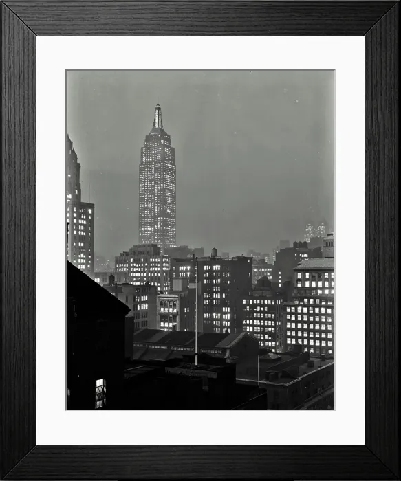Framed Print : Vintage photograph. Empire State Building from 23rd Street at night. New York City, Cityscape Framed Print : Vintage photograph. Empire State Building from 23rd Street at night. New York City, Cityscape
