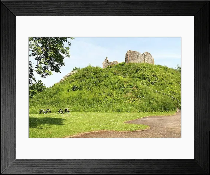Framed Print : Norman motte and bailey castle with Victorian building ruin Eye, Suffolk, England, UK Framed Print : Norman motte and bailey castle with Victorian building ruin Eye, Suffolk, England, UK