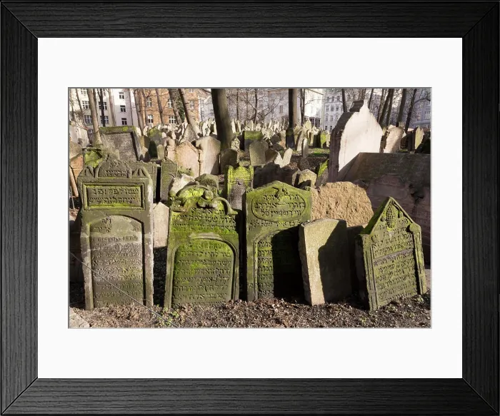 Framed Print : Czech Republic, Prague. Headstones with Hebrew inscriptions in Old Jewish Cemetery Framed Print : Czech Republic, Prague. Headstones with Hebrew inscriptions in Old Jewish Cemetery