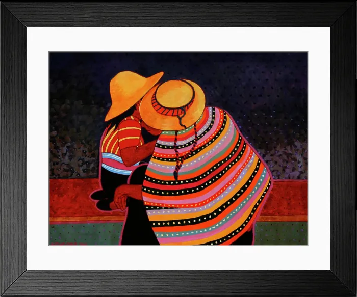 Framed Print : The Girls of Guatemala II John Newcomb, Acrylic, 2004 Framed Print : The Girls of Guatemala II John Newcomb, Acrylic, 2004