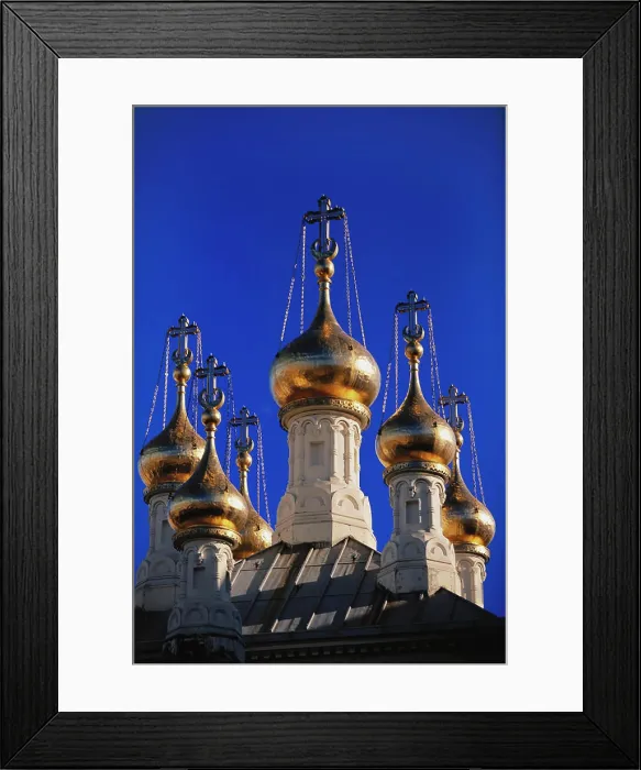 Framed Print : Switzerland, Geneva, Russian Orthodox Church. church domes. (Large format sizes available) Framed Print : Switzerland, Geneva, Russian Orthodox Church. church domes. (Large format sizes available)