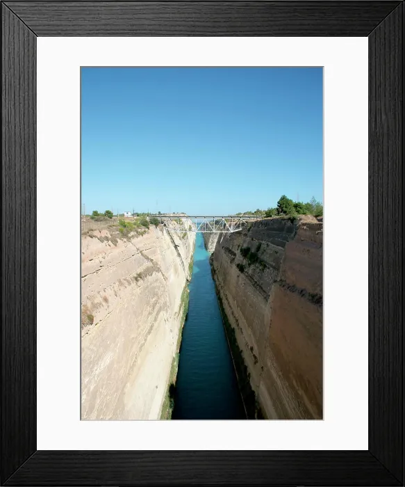 Framed Print : The Corinth Canal. Connects the Gulf of Corinth with the Sanoric Gulf in the Aegean Sea. Greece